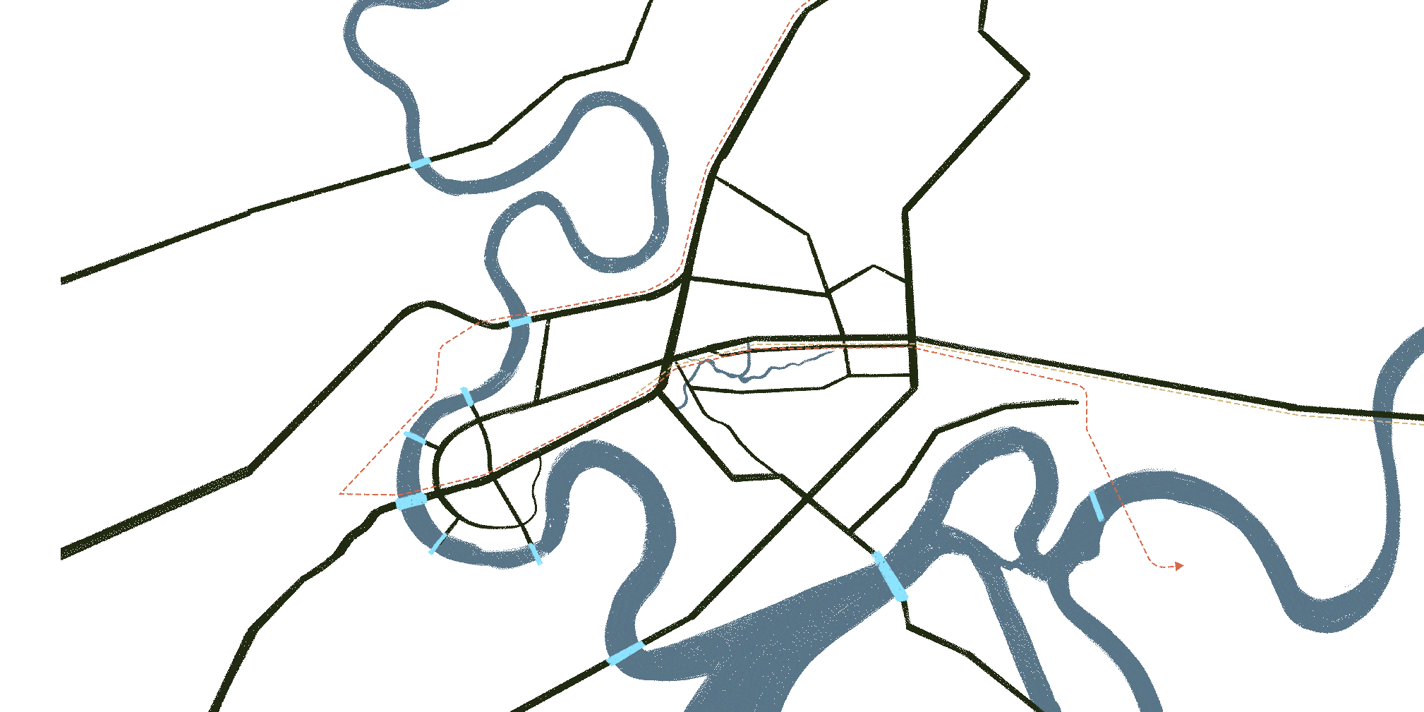 Bản đồ kết nối Palm City — Palm River, khu Đông TP.HCM, kề Thủ Thiêm